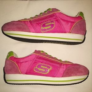 SKECHERS Active Retro Hot Pink Low Women's Sneakers Size 7.5